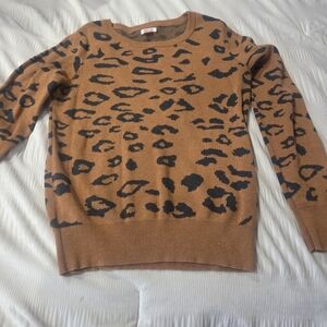 Mossimo Supply Co. Animal Print Sweater - Brown and Black